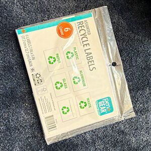 Pen + Gear Assorted Recycle Labels 6 Count 7 in x 5 in Plastic Paper Glass